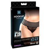 * 5% OFF! * HOOKUP PANTIES CROTCHLESS LOVE GARTER - FITS XL-XXL